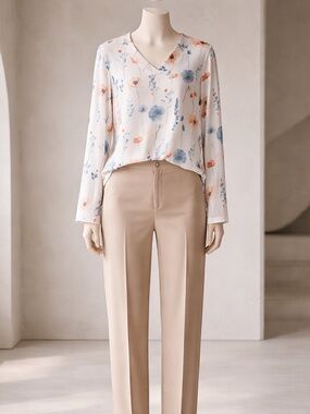 Gently Used Floral Print Blouse L - BOGO SECOND ITEM $6